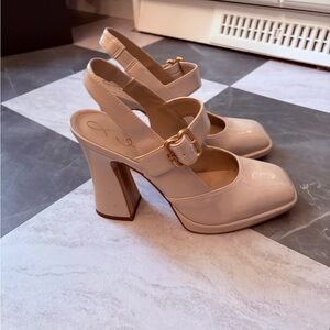 Elegant Cream Slingback Heels